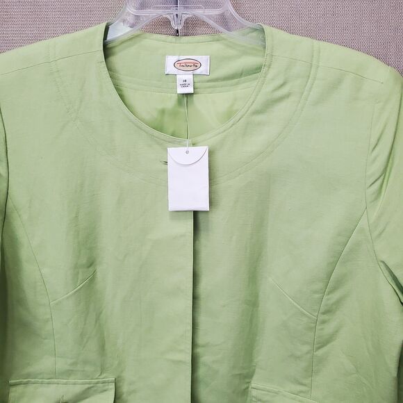 Talbots Linen Blend One-Button Green Long Sleeve Blazer Size 18 NWT - Picture 6 of 7